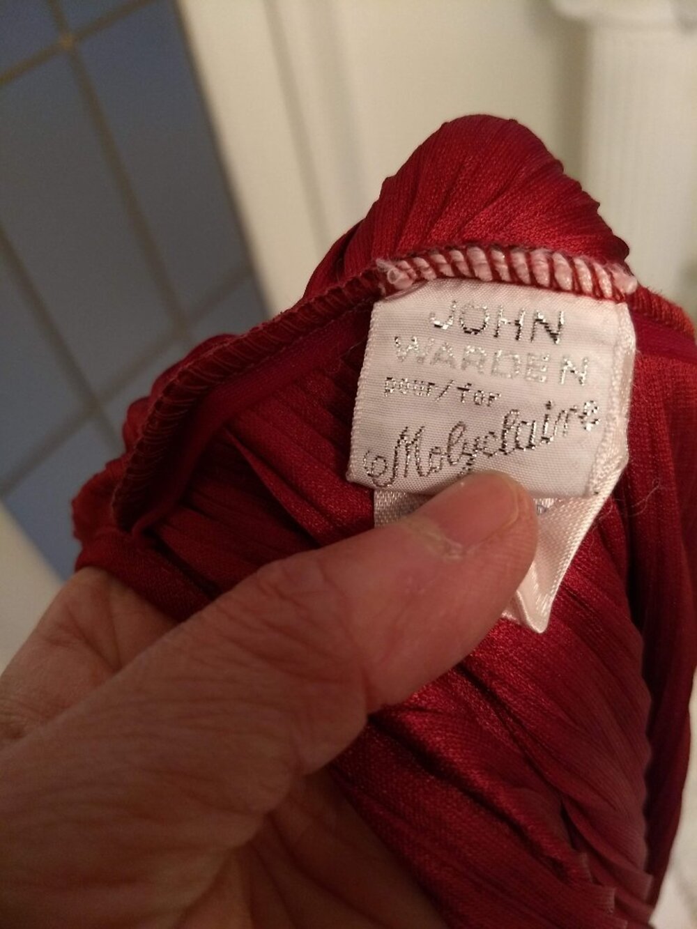 vintage 70s pleated flowy burgandy sleeveless tunic - Picture 8 of 10